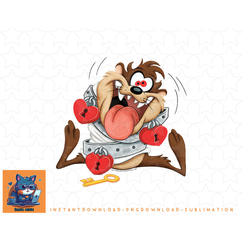 Looney Tunes Taz Love Locked Valentines Day png, sublimation, digital download.jpg