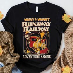 Retro Mickey And Minnies Runaway Railway Shirt, Goofy Tee, Walt Disney World, Di