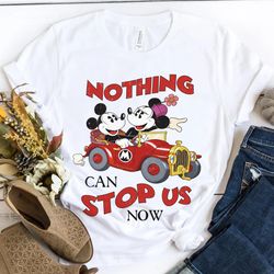 retro nothing can stop us now mickey & minnies runaway railway tee, funny disney