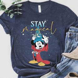 retro sorcerer mickey stay magical shirt, fantasmic disneyland tee, walt disneys