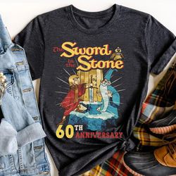 retro sword in the stone 60th anniversary 60 years 1963 2023 shirt, walt disney
