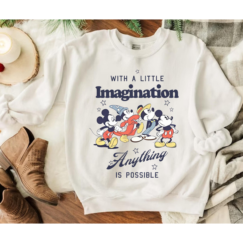 Sorcerer Mickey With Little Imagination Anything Possible Shirt Fantasmic Disneyland Tee Disney's Fantasia T-shirt Hollywood Studios - 2.jpg