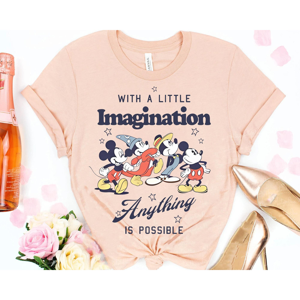 Sorcerer Mickey With Little Imagination Anything Possible Shirt Fantasmic Disneyland Tee Disney's Fantasia T-shirt Hollywood Studios - 3.jpg