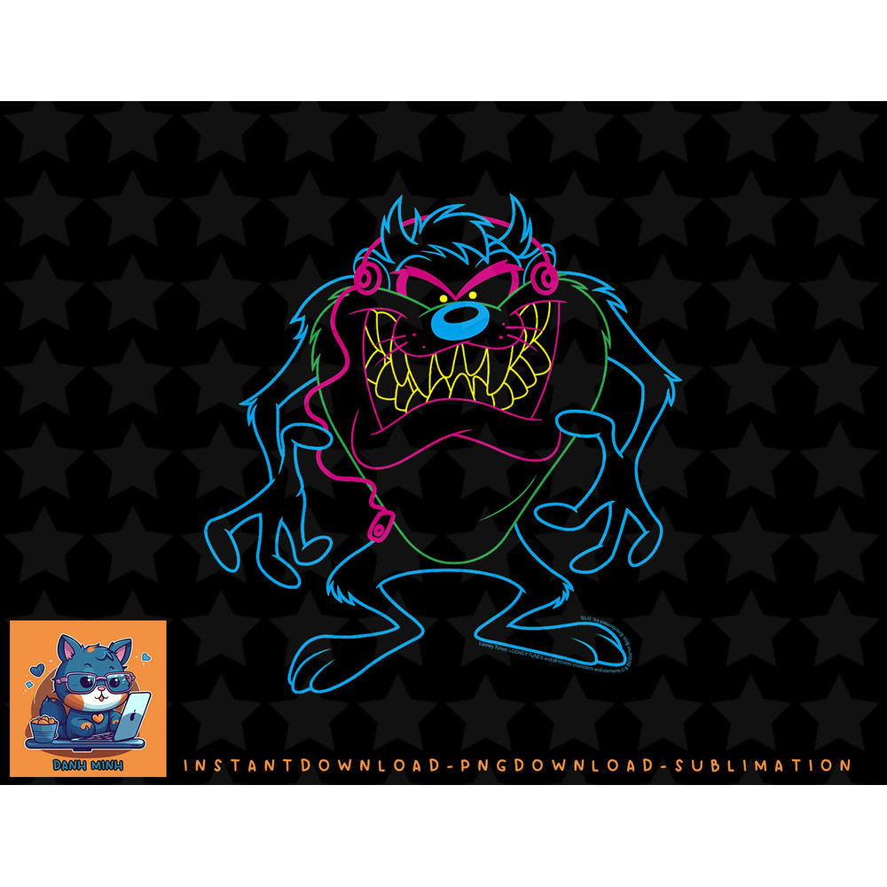 Looney Tunes Taz Neon Outline png, sublimation, digital download.jpg