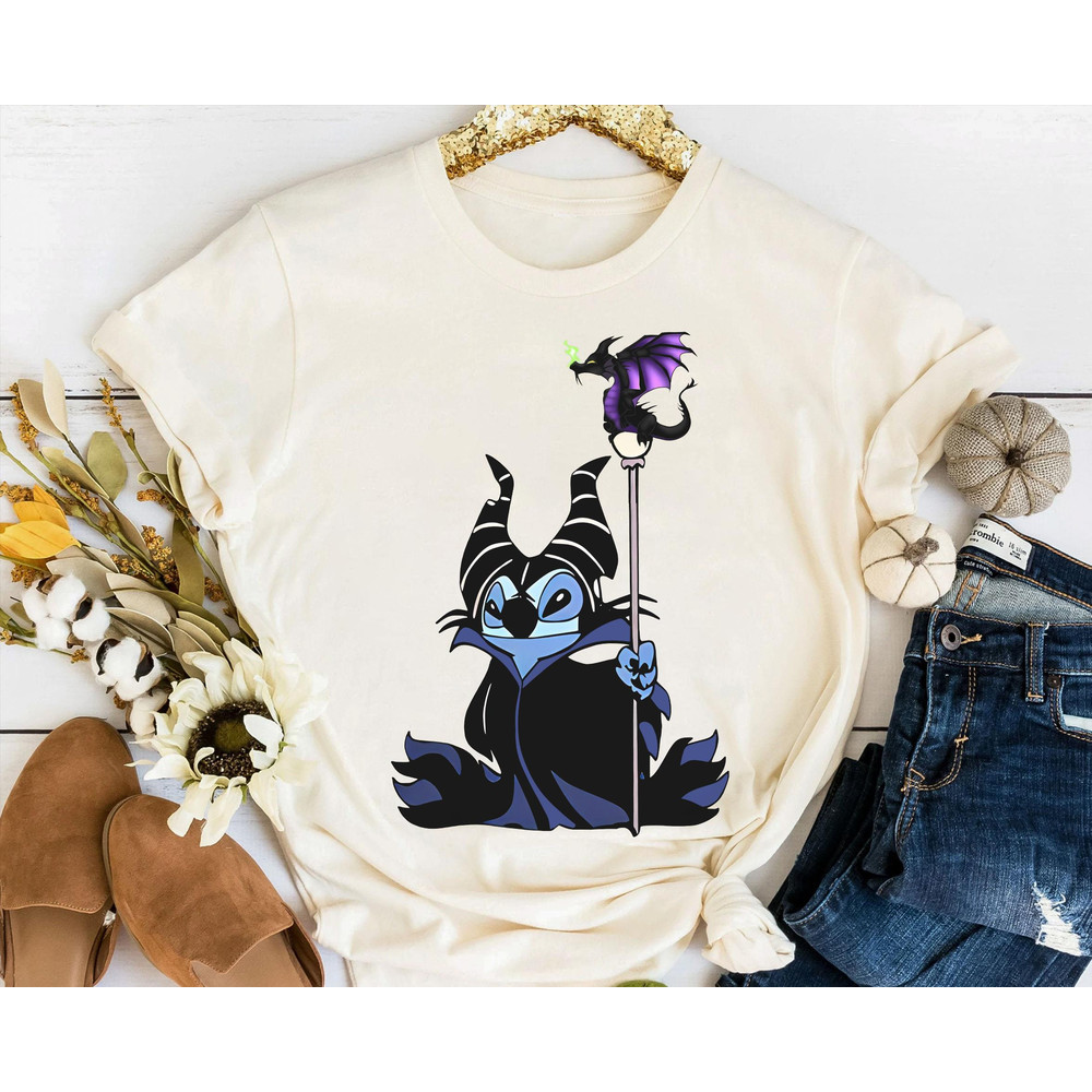Stitch Cosplay Maleficent Murphy Dragon Shirt Evil Fairy Stitch Sleeping Beauty T-shirt Fantasmic Disneyland Family Vacation Trip - 4.jpg