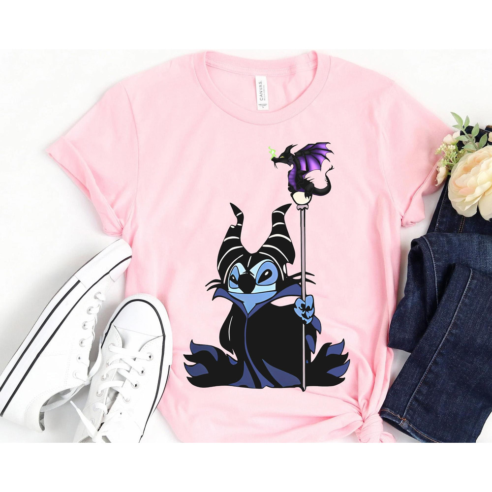Stitch Cosplay Maleficent Murphy Dragon Shirt Evil Fairy Stitch Sleeping Beauty T-shirt Fantasmic Disneyland Family Vacation Trip - 5.jpg