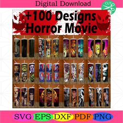 bundle 100 design 20oz tumbler png, horror movie tumbler template, halloween seamless sublimation20oz tumbler png, horro