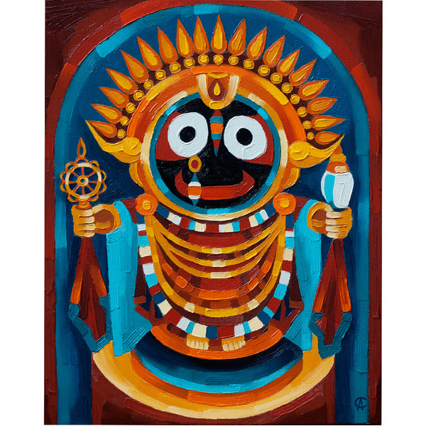 Jagannath art Indian painting Spiritual artwork Jagannatha decor — копия.jpg