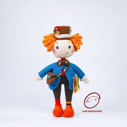 The Mad Hatter crochet amigurumi doll, amuigurumi Mad Hatter, crochet doll stuffed, handmade doll, halloween gifts