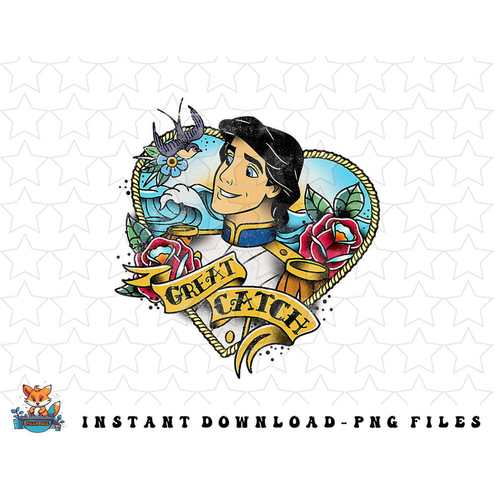 Disney Valentines Day The Little Mermaid Eric Great Catch png, sublimation, digital download.jpg
