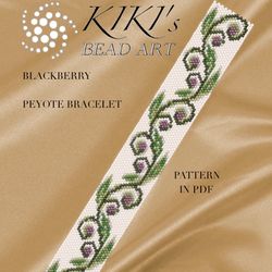 blackberry peyote bracelet pattern, peyote pattern in pdf instant download