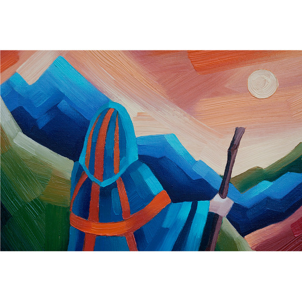 Wanderer  Painting Traveler Original Art Mountain Artwork Landscape Oil Canvas — копия (3).jpg