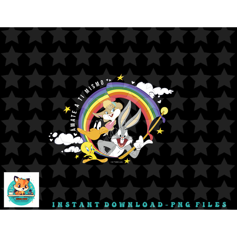 Looney Tunes Love Yourself Group Rainbow Flag png, sublimation, digital download.jpg