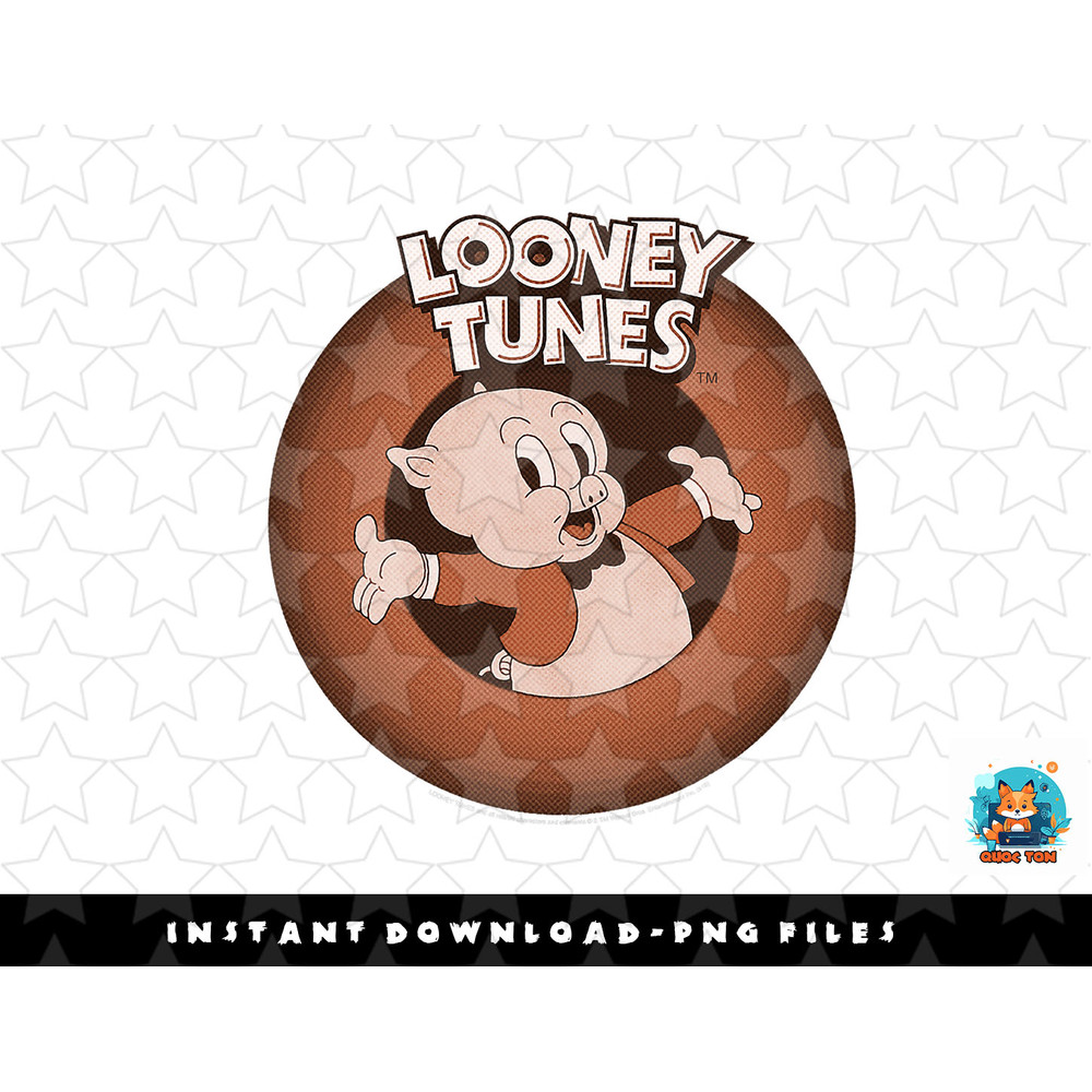 Looney Tunes Porky Pig Classic Circle Portrait png, sublimation, digital download.jpg