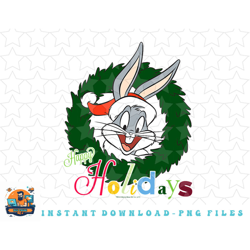 Looney Tunes Holiday Bugs Bunny png, sublimation, digital download.jpg