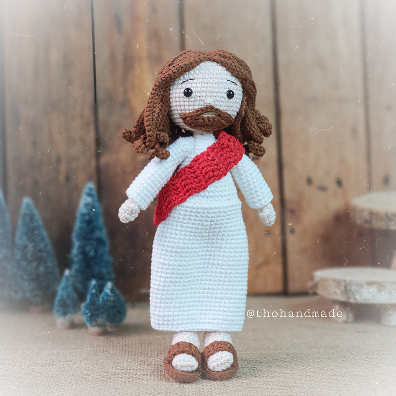 Jesus crochet amigurumi doll, amigurumi Jesus, Jesus stuffed doll, Jesus plush doll, crochet doll for sale, Christian, Catholic doll (9).jpg