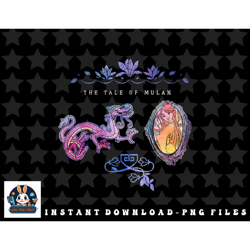 Disney Mulan Mushu & Mulan Stained Glass Portraits png, sublimation, digital download.jpg