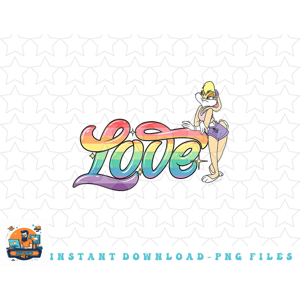 Looney Tunes Lola Bunny Love Cursive Rainbow png, sublimation, digital download.jpg