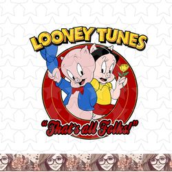 looney tunes porky & petunia pig thats all folks png, sublimation, digital download
