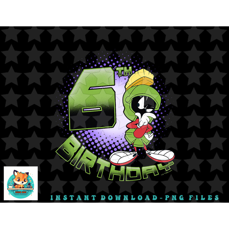 Looney Tunes Marvin The Martian 6th Birthday png, sublimation, digital download.jpg