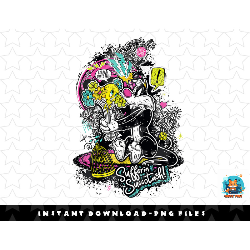 Looney Tunes Slyvester Bouquet of Tweety png, sublimation, digital download.jpg