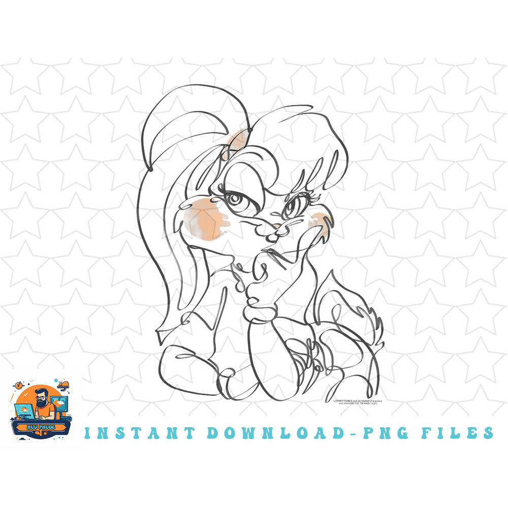 Looney Tunes Lola Bunny Sketch Portrait png, sublimation, digital download.jpg