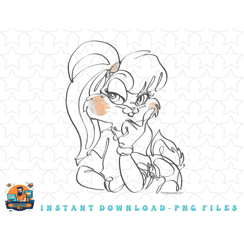 Looney Tunes Lola Bunny Sketch Portrait png, sublimation, digital download.jpg
