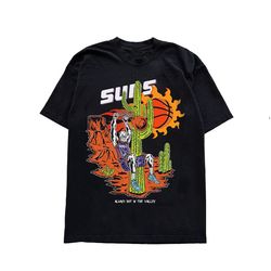 suns x warren lotas: always hot in the valley   nba basketball t shirt   phoenix suns