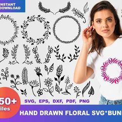 150 hand drawn floral, trending svg, floral svg, hand drawn svg