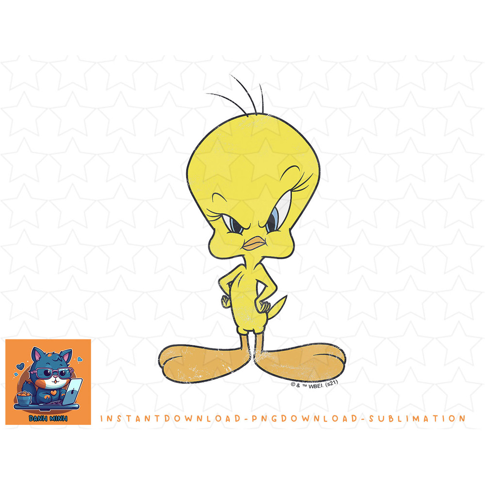 Looney Tunes Tweety Bird Distressed Glare Profile png, sublimation, digital download.jpg