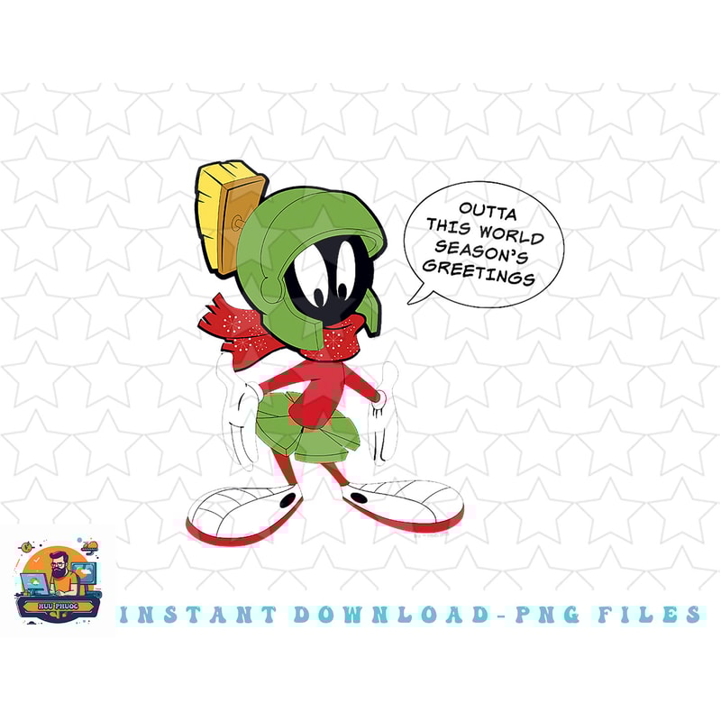 Looney Tunes Marvin Seasons Greetings Christmas png, sublimation, digital download.jpg