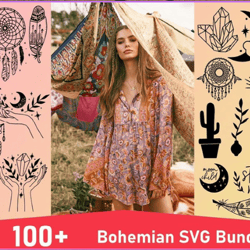 100 bohemian svg bundle, bohemian svg, flower svg
