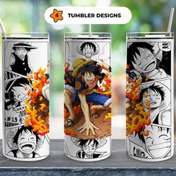 anime tumbler, monkey d luffy tumbler, monkey d luffy skinny tumbler, luffy anime tumbler