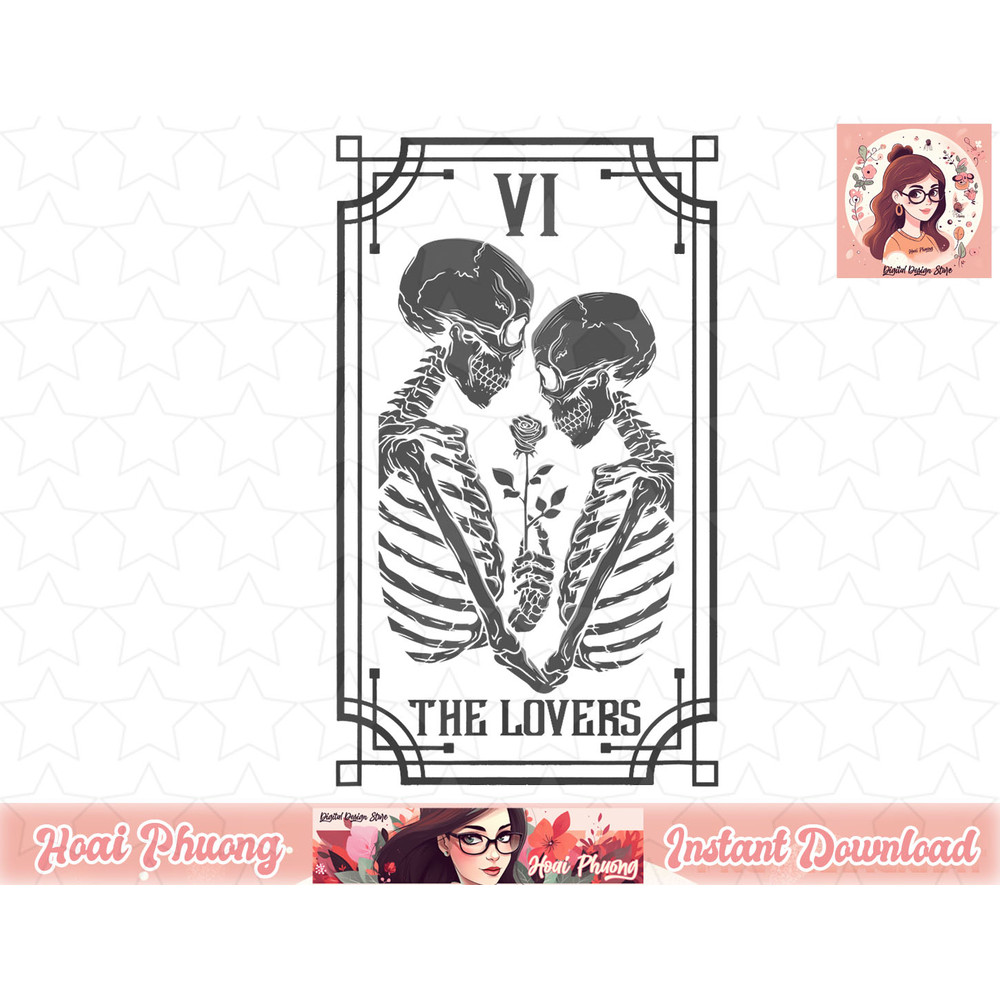 The Lovers Tarot Card Occult Goth Halloween Gothic png, instant download.jpg