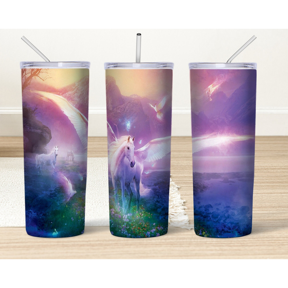 Colorful Unicorn Tumbler Design, 20oz skinny Tumbler, Unicorn Tumbler Wrap, Horse tumbler Png, Fantazy Tumbler PNG, Digital Download.jpg