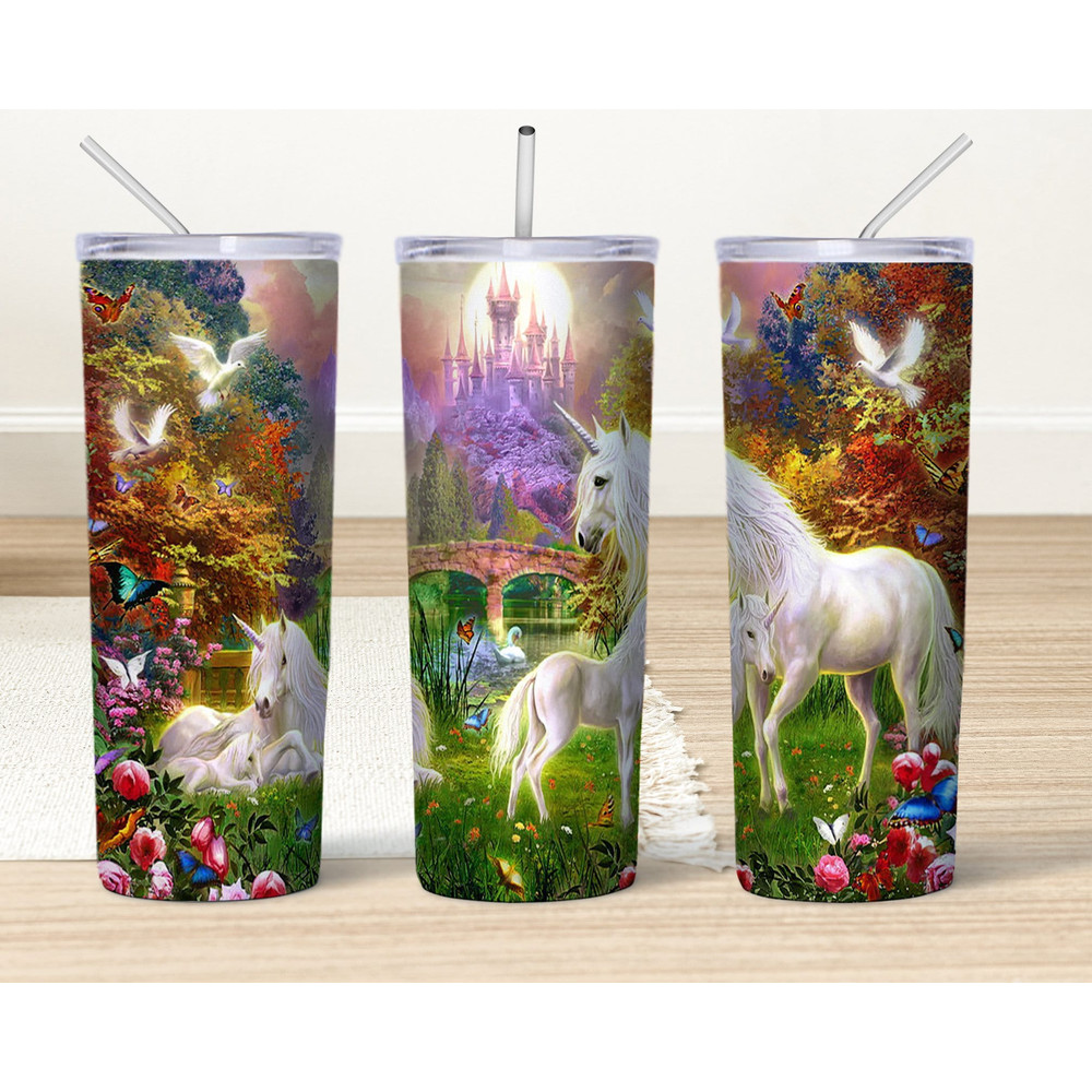Colorful Unicorn Tumbler Png,20oz Skinny Tumbler Sublimation Design Gift For Kids for StraightTapered Tumbler PNG File Digital Download.jpg