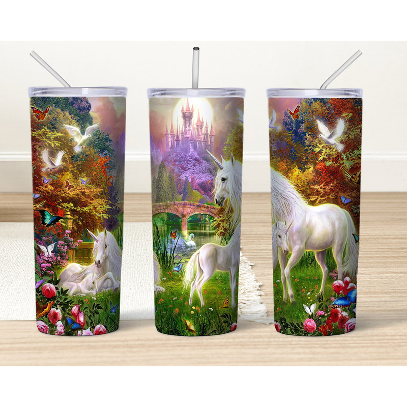 Colorful Unicorn Tumbler Png,20oz Skinny Tumbler Sublimation Design Gift For Kids for StraightTapered Tumbler PNG File Digital Download.jpg