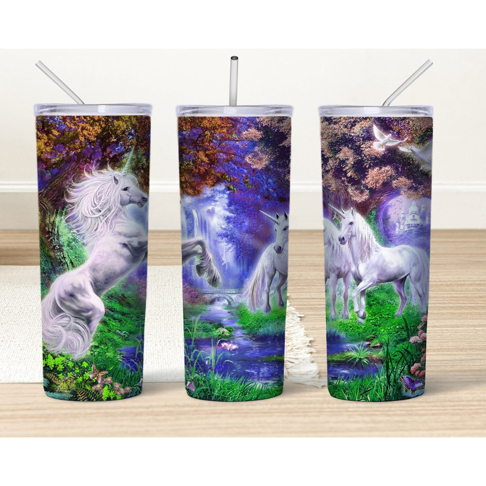 Colorful Unicorn Tumbler Png,20oz Skinny Tumbler Sublimation Design Gift For Kids for StraightTapered Tumbler PNG File Digital Download-1.jpg