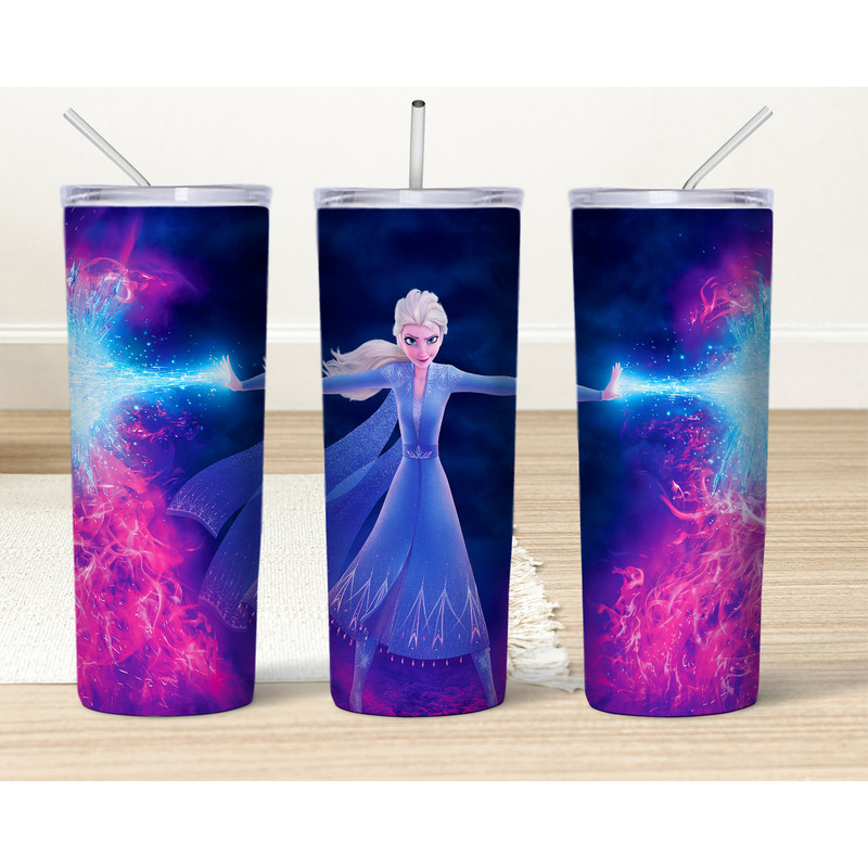 Frozen 20oz Skinny Tumbler Sublimation Designs, Elsa Tumbler Personalized Png Digital Download.jpg