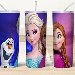 frozen elsa and olaf tumbler, frozen tumbler, frozen skinny tumbler