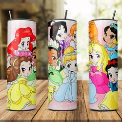 princess 20oz skinny tumbler wrap png, princess tumbler png, princess png, princess disney, anna princess