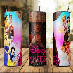 princess disney 20oz skinny tumbler wrap png, disney png, princess tumbler png, princess png, princess disney png