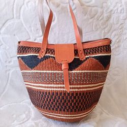 sisal woven tote bag shoulder bag gift for her