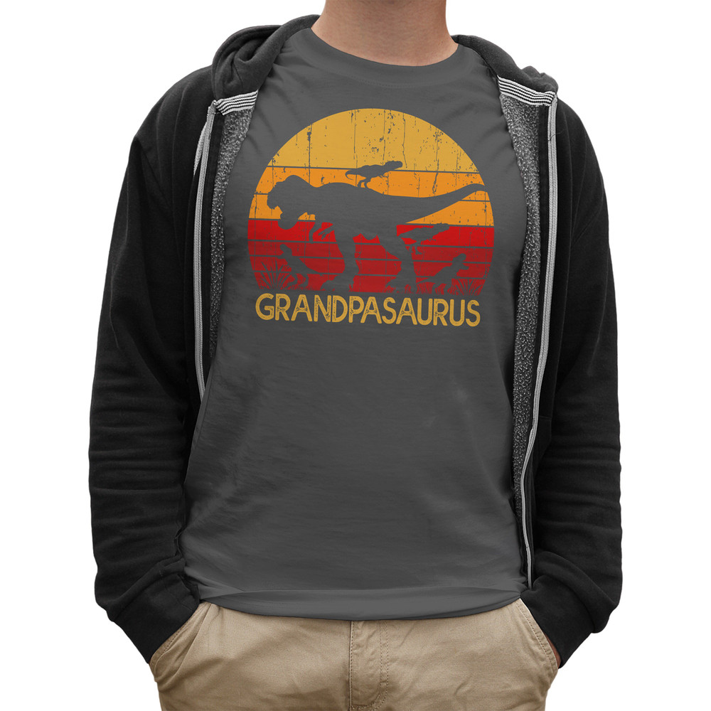 Grandpasaurus Sunset Vintage Fathers Day T Shirt for dads and Husbands Dad Men's T-Shirt Dad Daddy Fathers Day Shirt Ideal Gift for Dad - 3.jpg