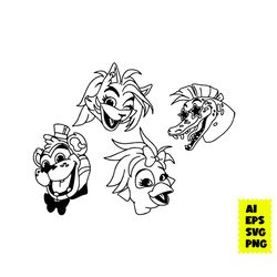 five nights at freddy's security breach svg, cartoon svg, halloween svg, ai digital file