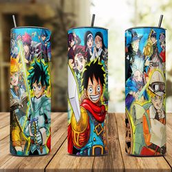 anime heroes tumbler design png, cartoon png, anime heroes tumbler, anime tumbler, one piece tumbler, luffy tumbler