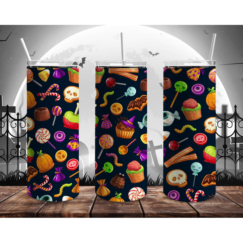 Halloween Brains Tumbler, Halloween Brains Skinny Tumbler.png