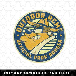 looney tunes tasmanian devil acme official park rangers png, sublimation, digital download