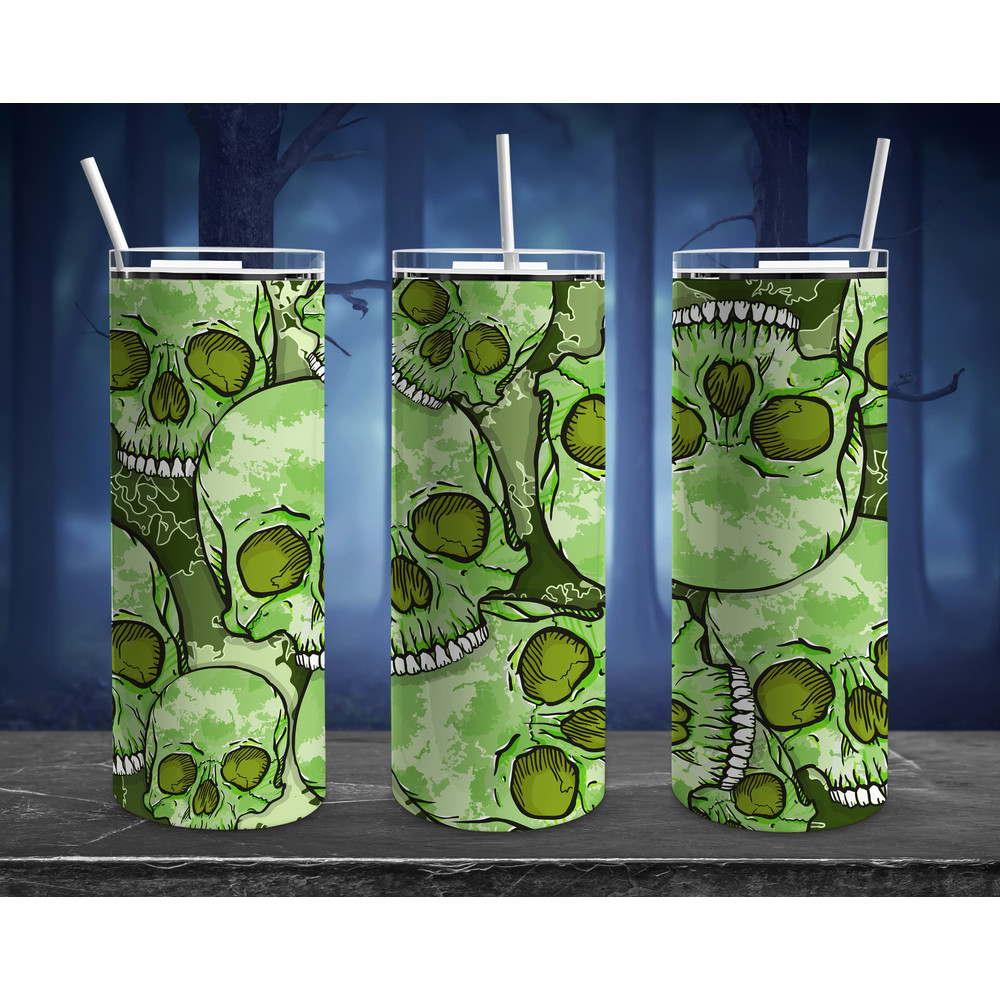 Halloween Zombie Tumbler, Halloween Zombie Skinny Tumbler.png