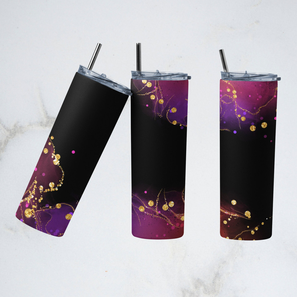 Summer Camping Holiday Tumbler, Summer Camping Holiday Skinny Tumbler, Dazzle With Glitter Tumbler.png